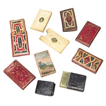 Miniature London Almanacks in Fancy Bindings. Seven Examples, 1777-1812.